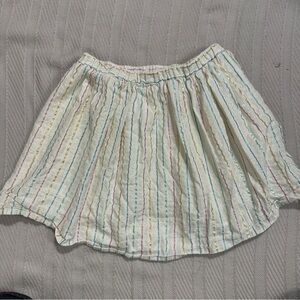 Gap Kids XL (12) skirt, off white with metallic stripes, full, elastic waist